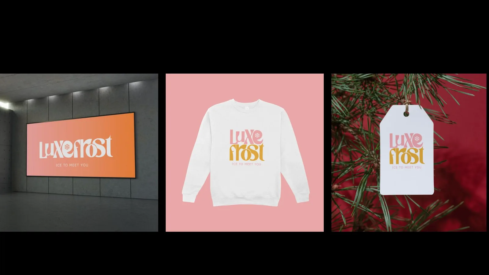 Luxe Frost brand applications by Poke Digital