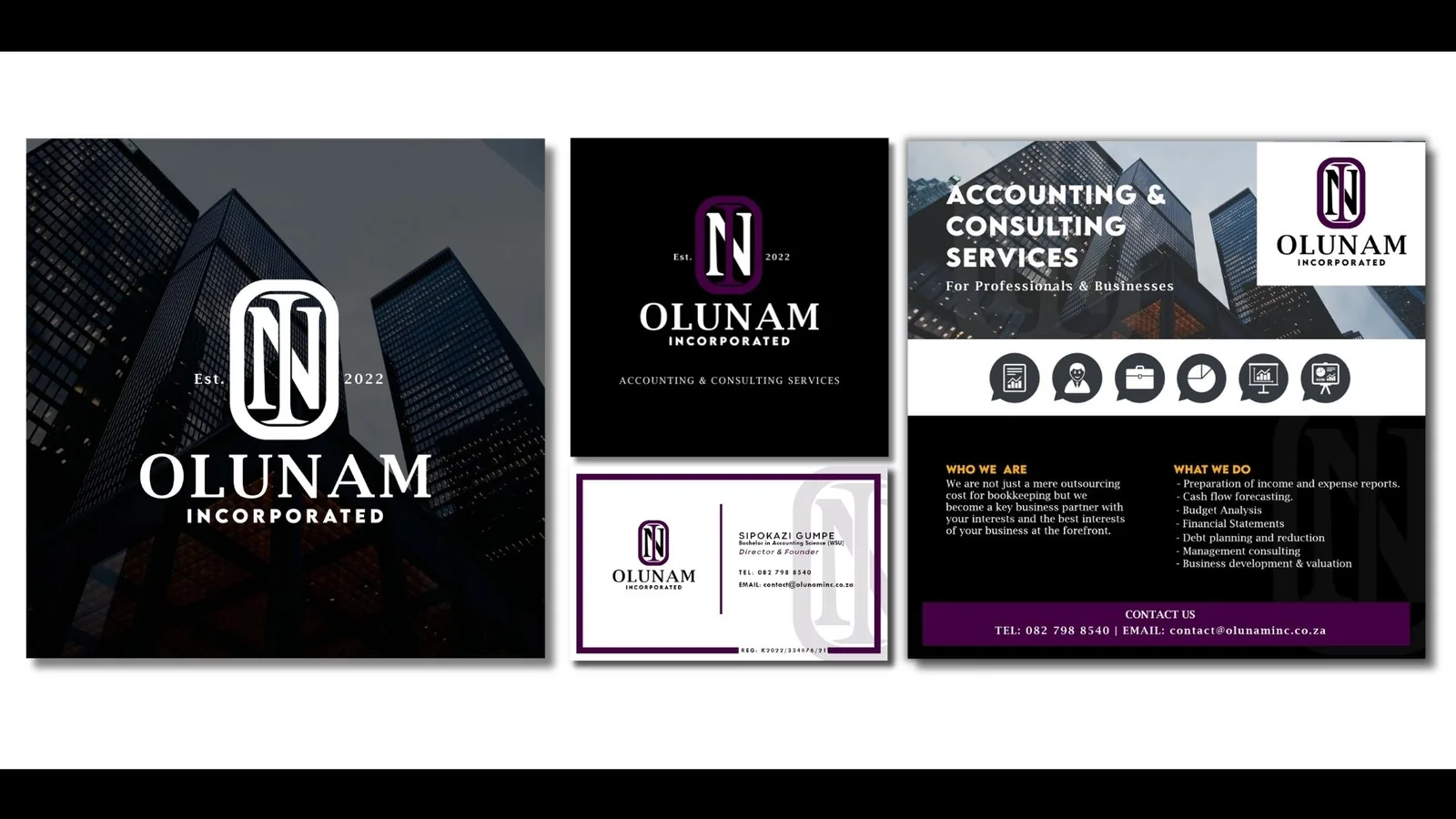 Olunam Inc corporate identity by Poke Digital