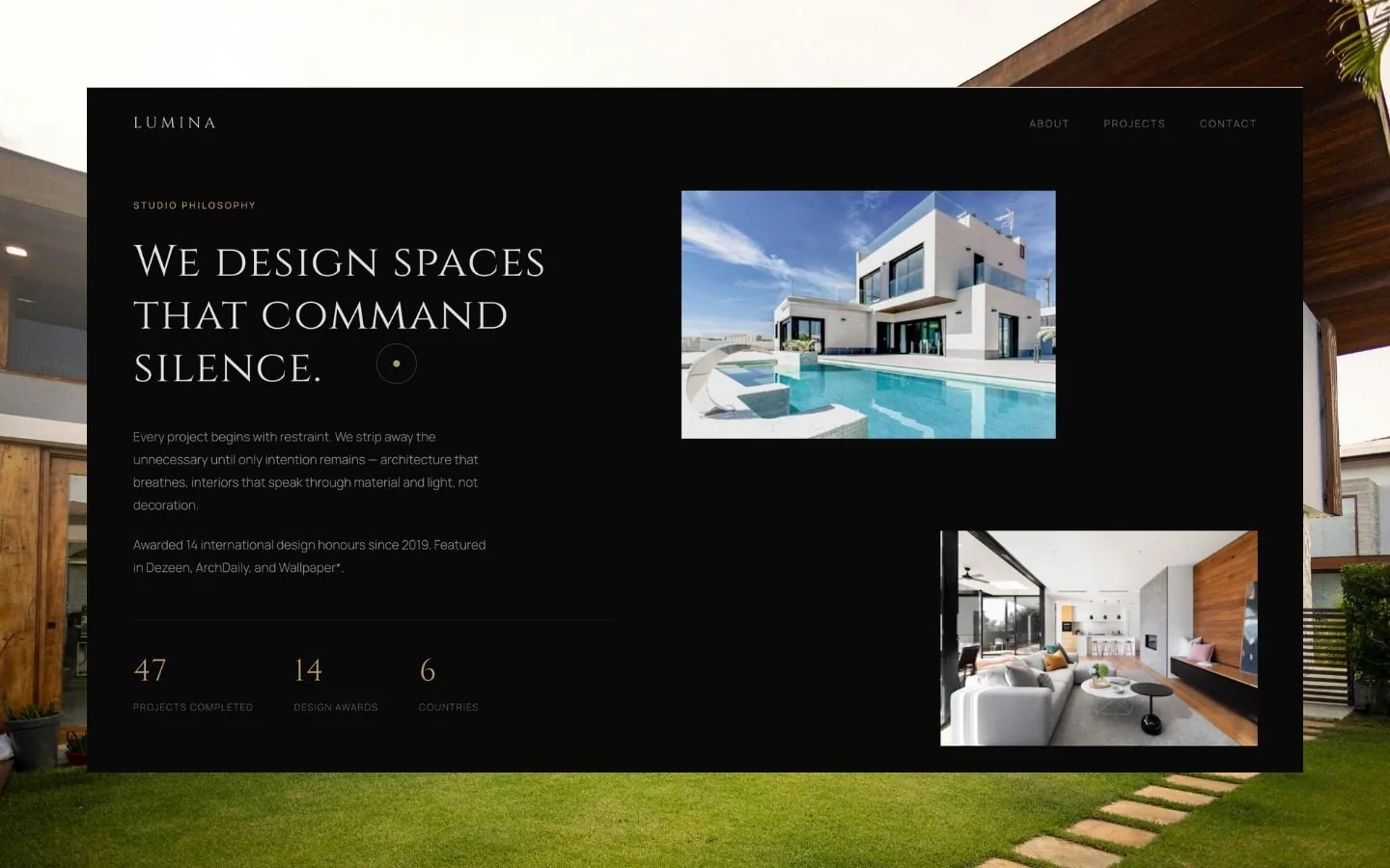 LUMINA Architects website screenshot 2