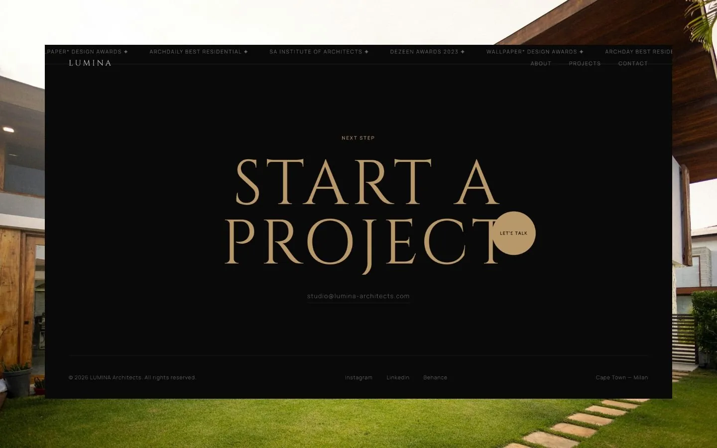 LUMINA Architects website screenshot 5