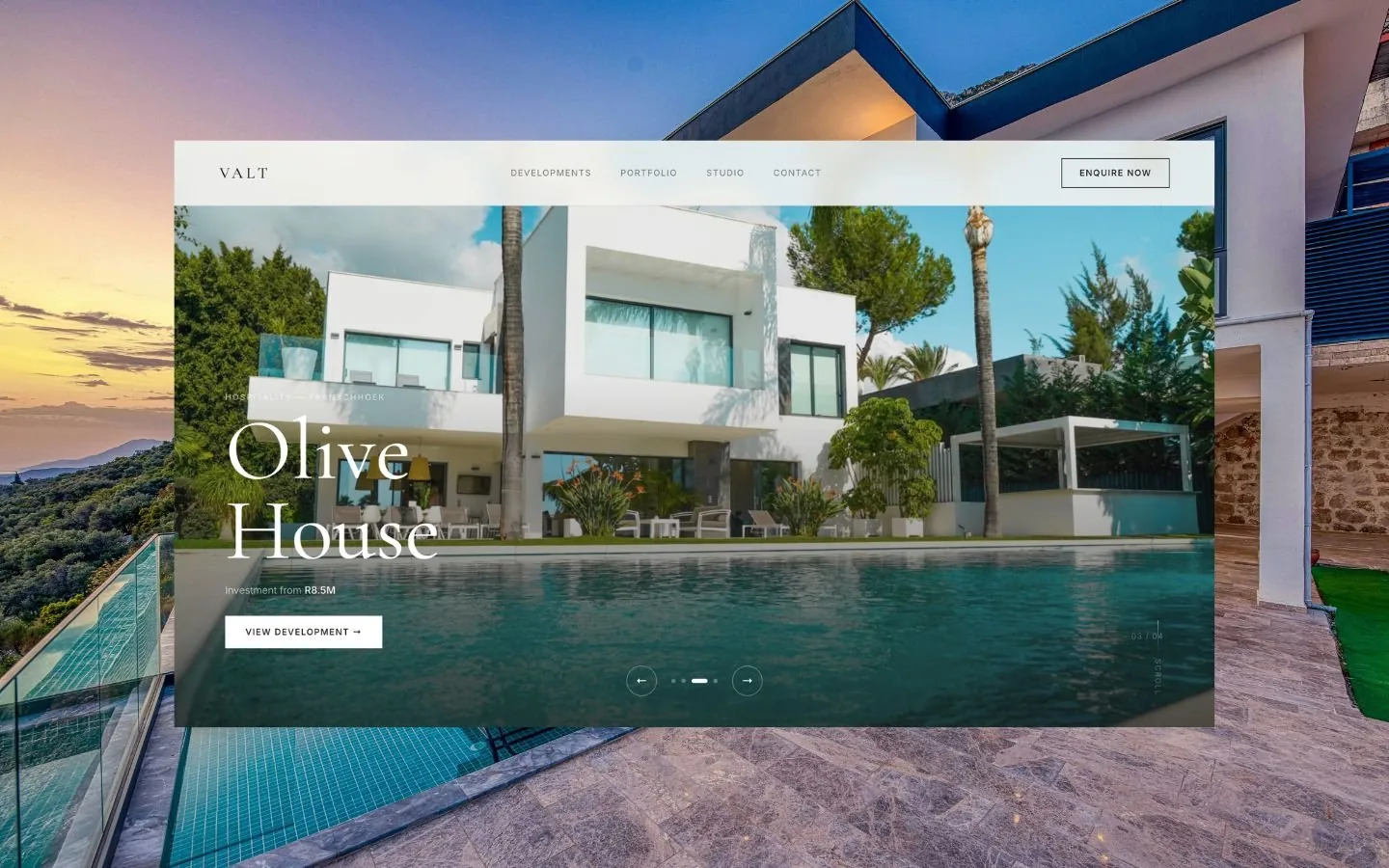 VALT Property Studio website screenshot 1