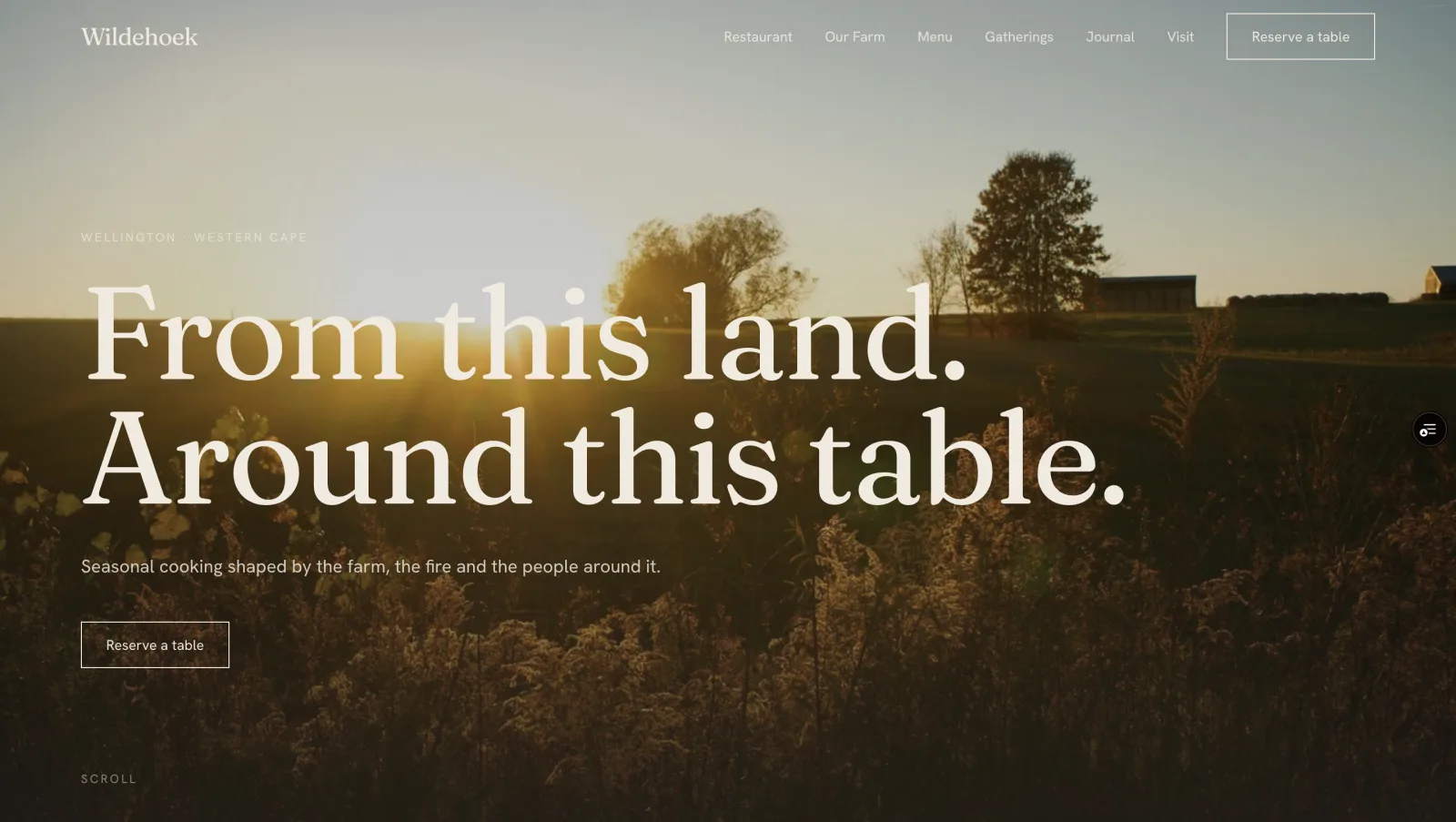 Wildehoek restaurant website design by Poke Digital